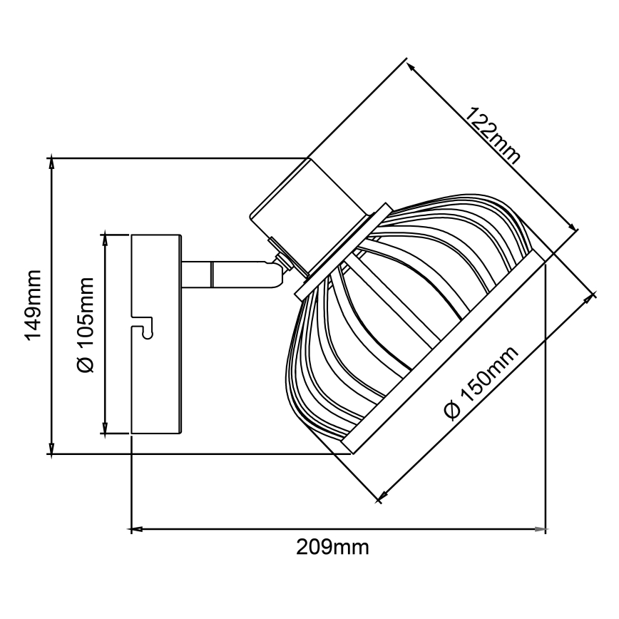 Brilliant - Nástěnná lampa NORAH 1xE14/28W/230V bambus