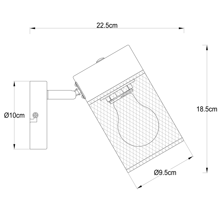 Brilliant - Nástěnné bodové svítidlo KAMOLO 1xE27/40W/230V černá