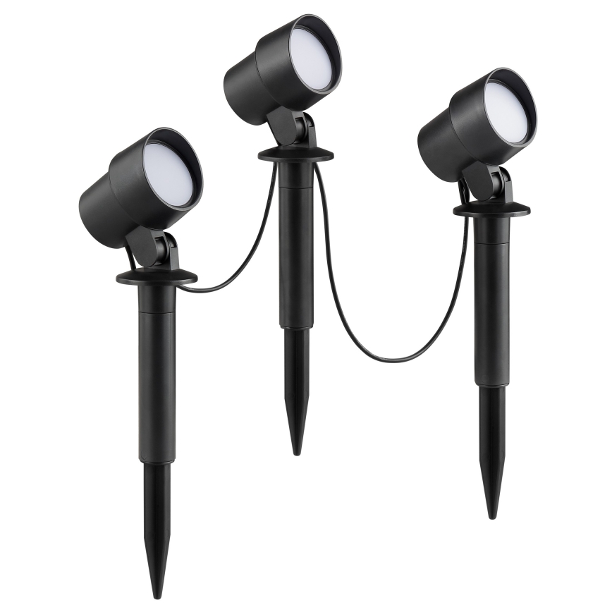 Brilliant - SADA 3x LED Venkovní lampa KAMARA LED/8,5W/230V IP44 černá