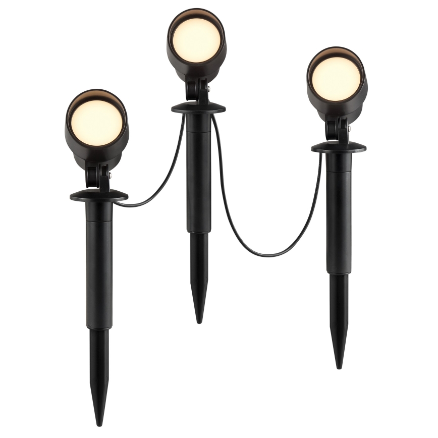 Brilliant - SADA 3x LED Venkovní lampa KAMARA LED/8,5W/230V IP44 černá