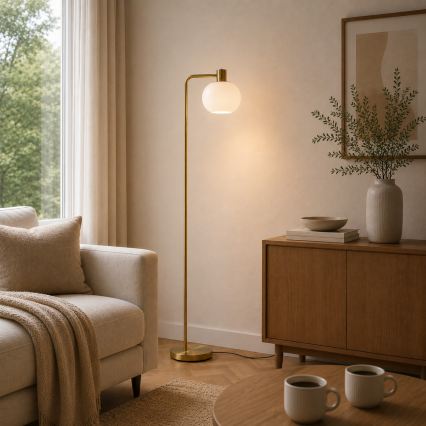 Brilliant - Stojací lampa FANNY 1xE27/20W/230V mosaz