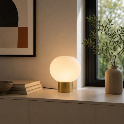 Brilliant - Stolní lampa FANNY 1xE27/20W/230V mosaz