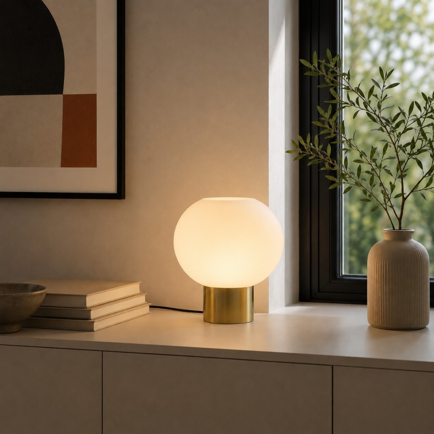 Brilliant - Stolní lampa FANNY 1xE27/20W/230V mosaz