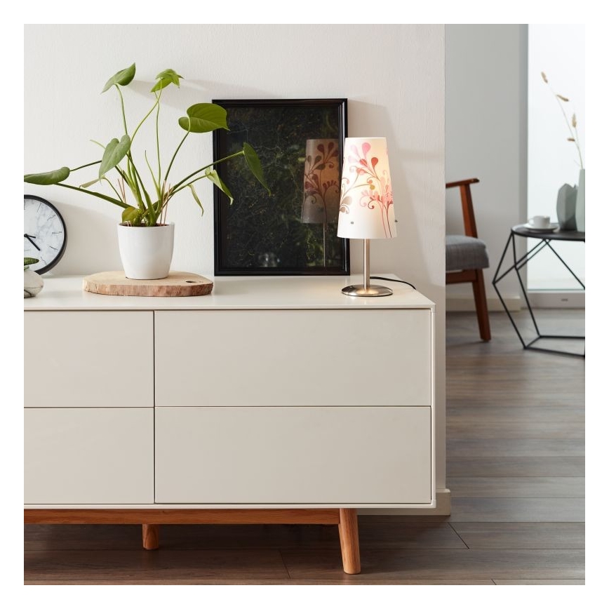 Brilliant - Stolní lampa ISI 1xE14/40W/230V bílá/růžová/lesklý chrom