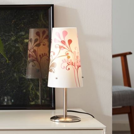 Brilliant - Stolní lampa ISI 1xE14/40W/230V bílá/růžová/lesklý chrom
