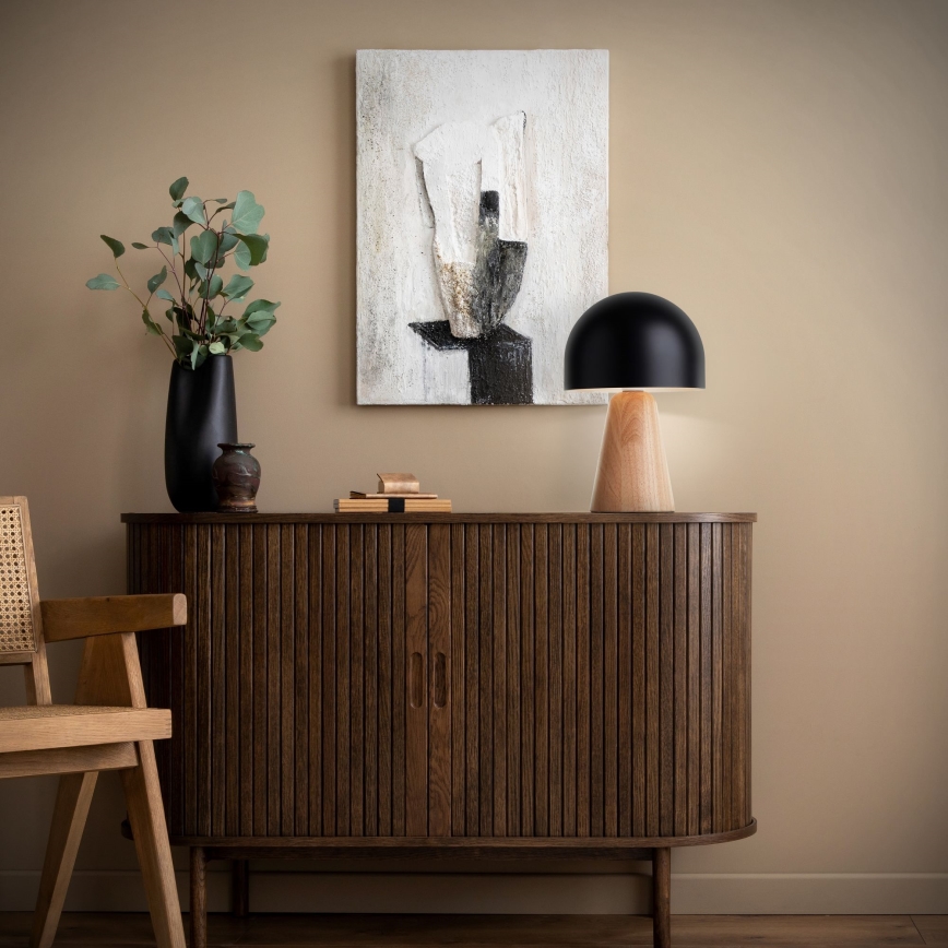 Brilliant - Stolní lampa NALAM 1xE14/40W/230V černá/jasan - FSC certifikováno