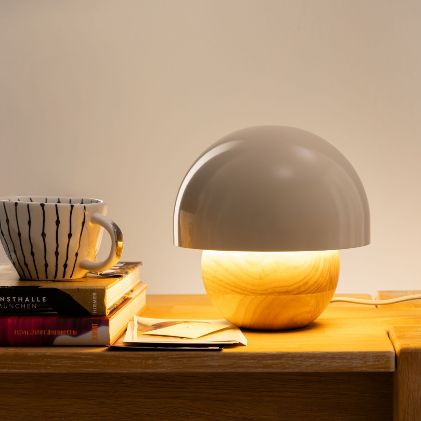 Brilliant - Stolní lampa NALAM 1xE14/40W/230V šedá/jasan - FSC certifikováno