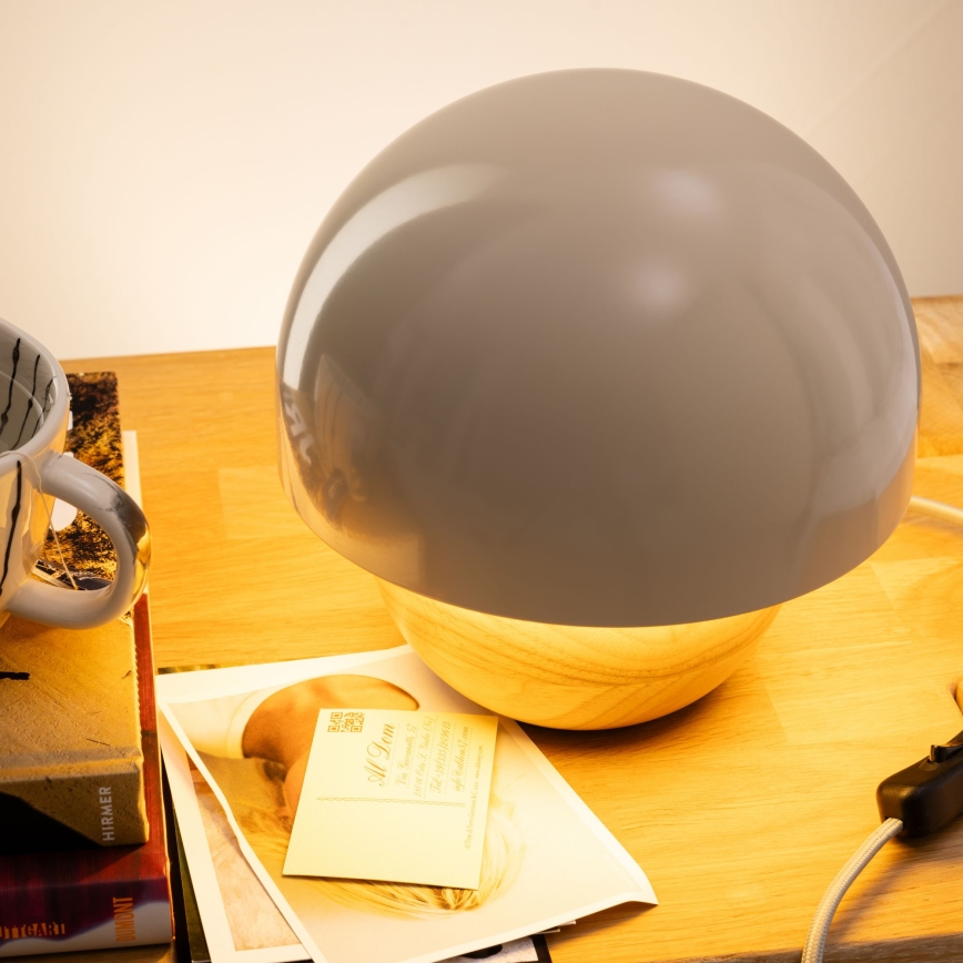 Brilliant - Stolní lampa NALAM 1xE14/40W/230V šedá/jasan - FSC certifikováno