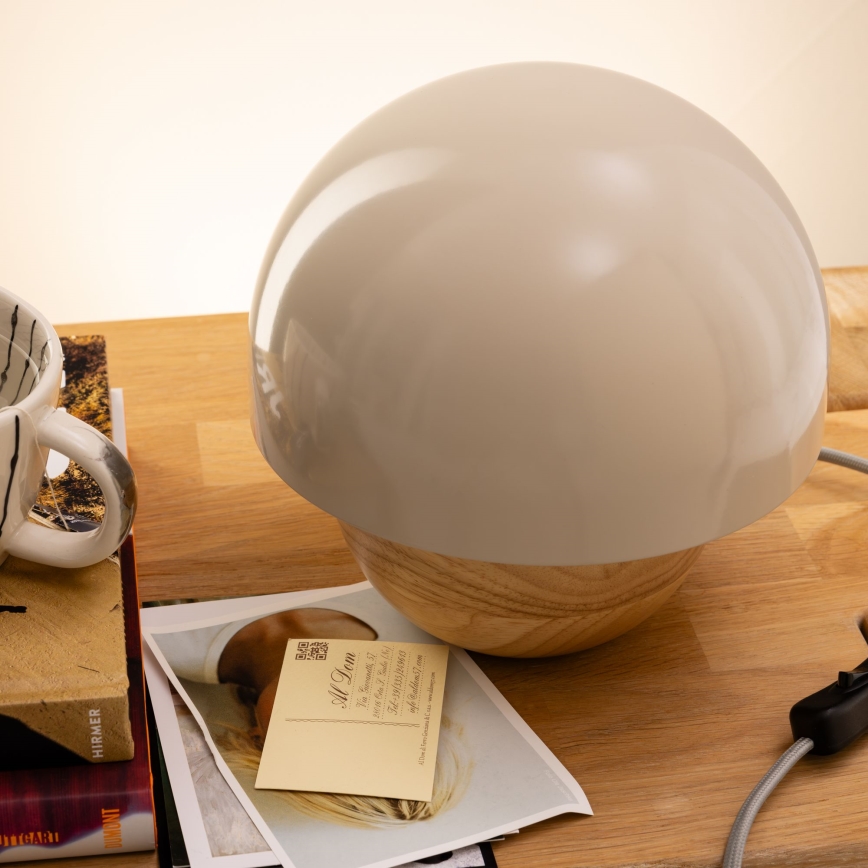 Brilliant - Stolní lampa NALAM 1xE14/40W/230V šedá/jasan - FSC certifikováno