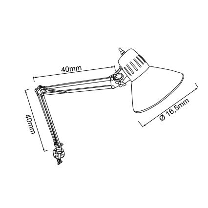 Brilliant - Stolní lampa s klipem HOBBY 1xE27/40W/230V bílá