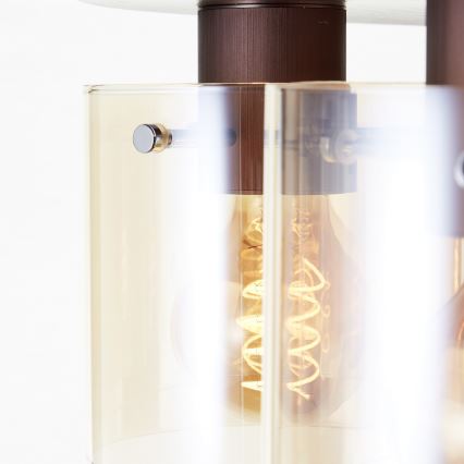 Brilliant - Stropní svítidlo PETJE 5xE27/40W/230V pr. 52 cm hnědá/kouřová