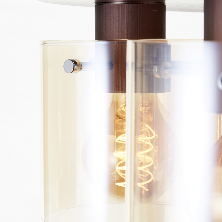 Brilliant - Stropní svítidlo PETJE 5xE27/40W/230V pr. 52 cm hnědá/kouřová