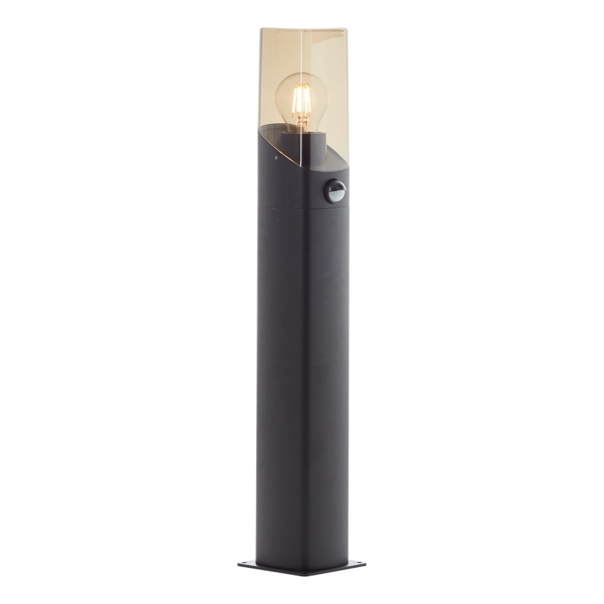 Brilliant - Venkovní lampa se senzorem MINOU 1xE27/10W/230V IP44 černá/kouřová