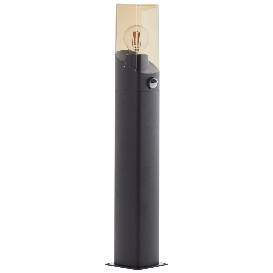 Brilliant - Venkovní lampa se senzorem MINOU 1xE27/10W/230V IP44 černá/kouřová