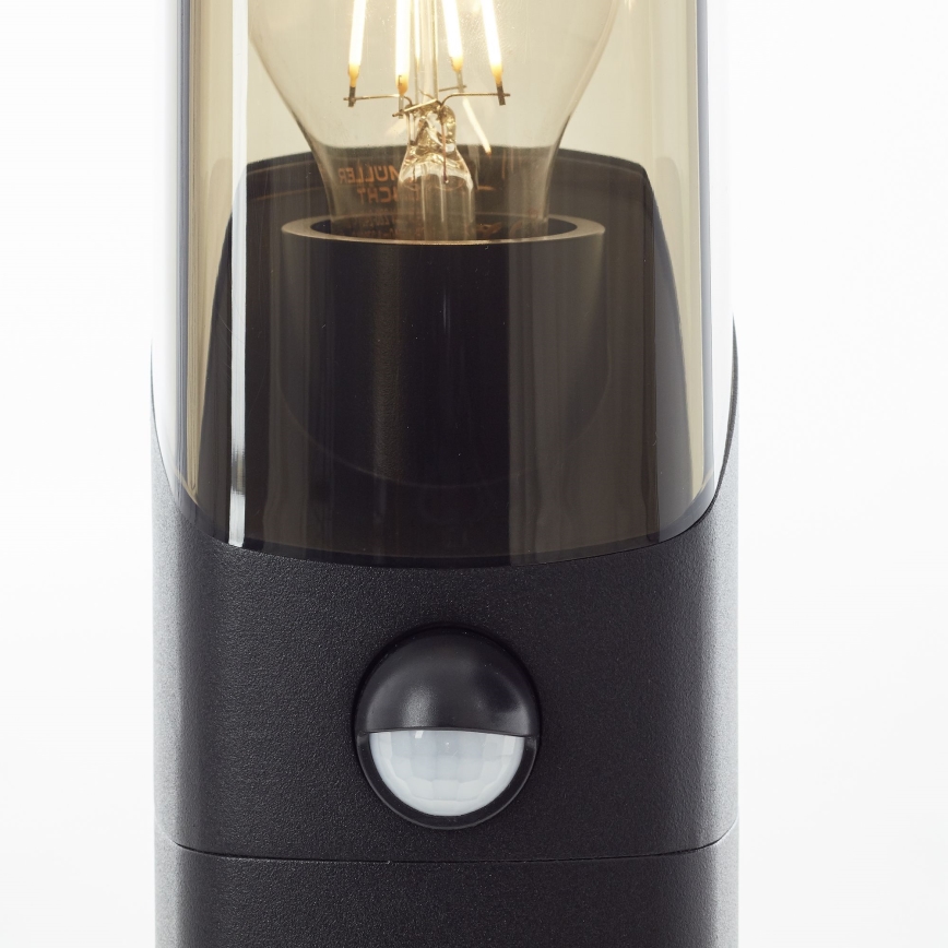 Brilliant - Venkovní lampa se senzorem MINOU 1xE27/10W/230V IP44 černá/kouřová
