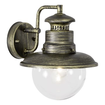 Brilliant - Venkovní nástěnná lampa ARTU 1xE27/60W/230V IP44 patina/zlatá