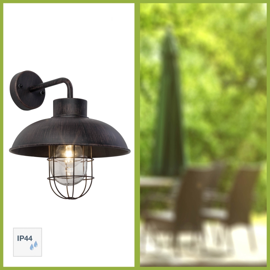 Brilliant - Venkovní nástěnná lampa PORTLAND 1xE27/60W/230V černá/patina