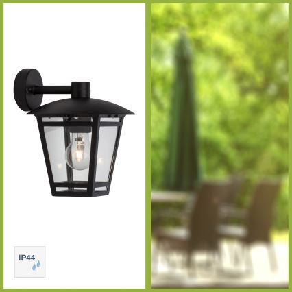 Brilliant - Venkovní nástěnná lampa RILEY 1xE27/40W/230V IP44 černá