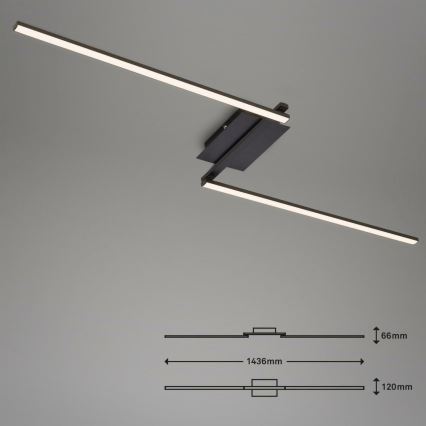 Brilo 3500-015 - LED Přisazený lustr STAFF 2xLED/6W/230V černá