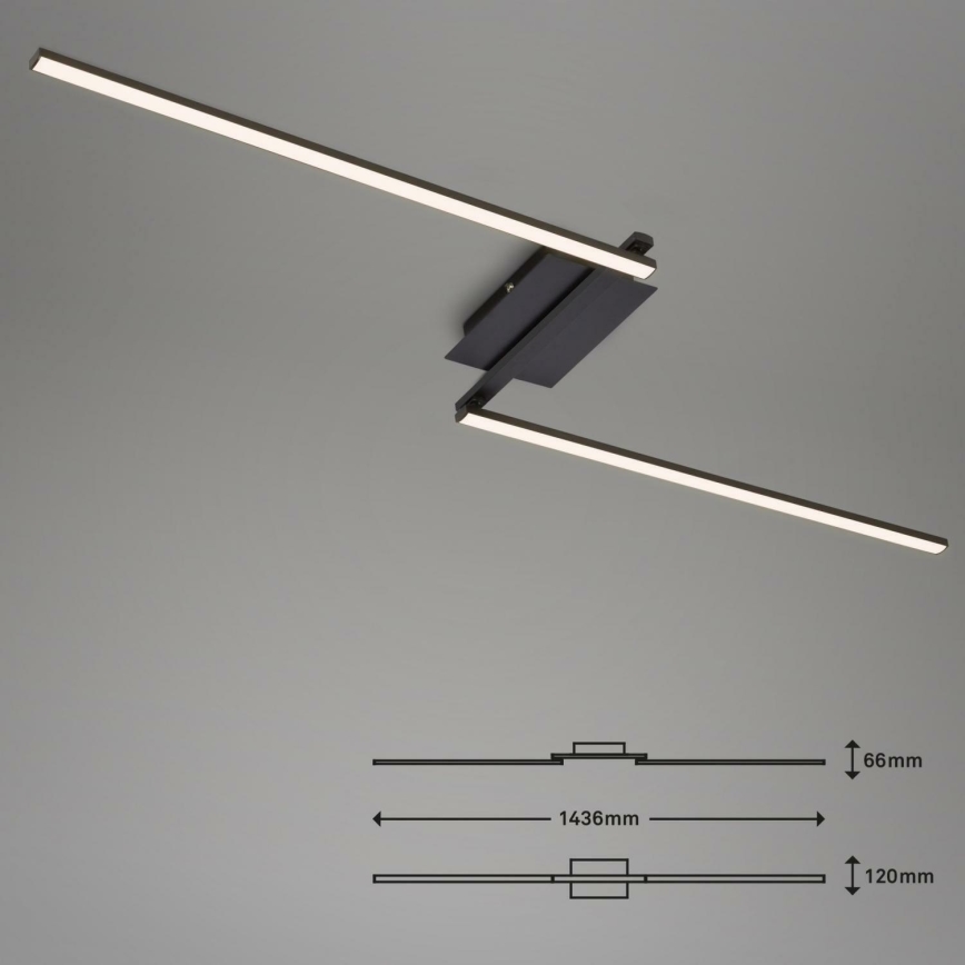 Brilo 3500-015 - LED Přisazený lustr STAFF 2xLED/6W/230V černá