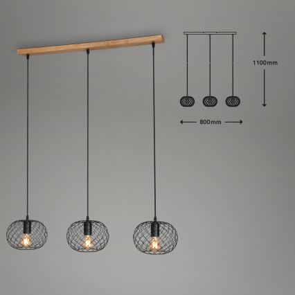 Brilo 4037-035 - Lustr na lanku WINKI 3xE27/40W/230V