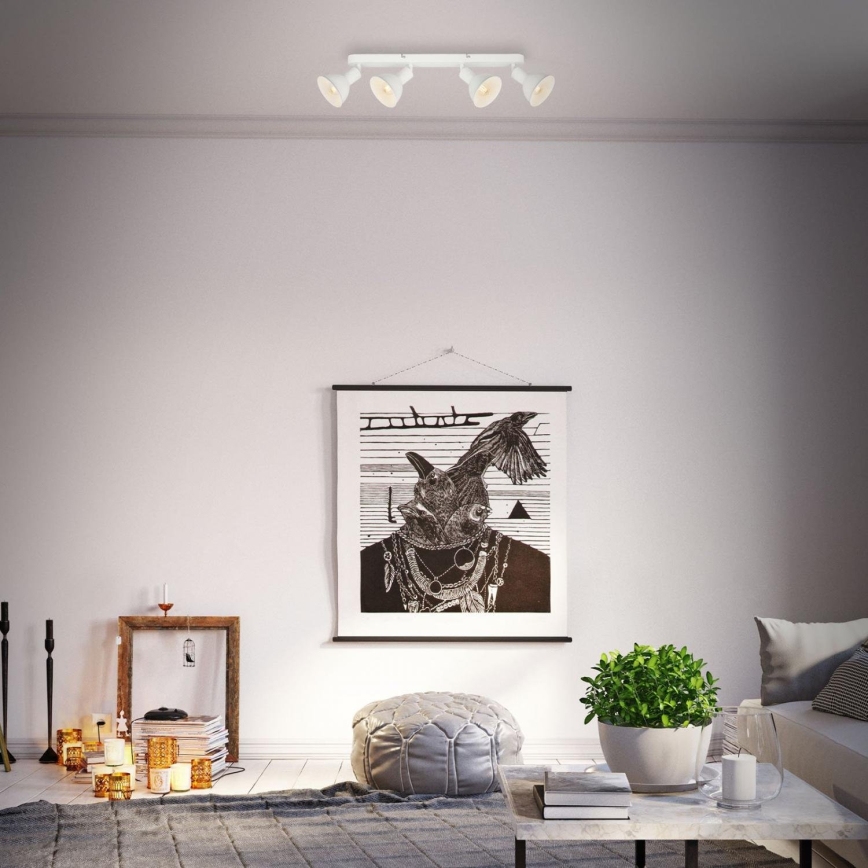 Brilo - Bodové svítidlo RETRO 4xE14/25W/230V bílá