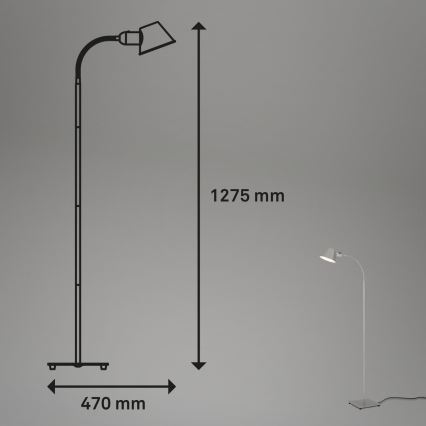 Brilo - Flexibilní stojací lampa 1xE27/10W/230V stříbrná
