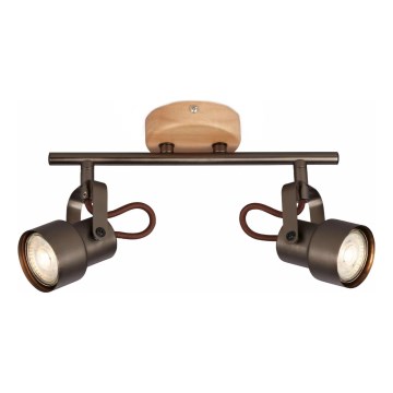 Brilo - LED Bodové svítidlo TAHUN 2xGU10/5W/230V hnědá