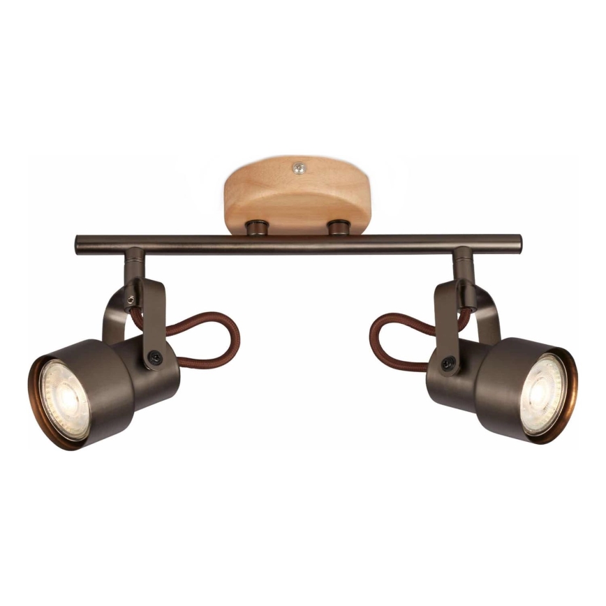 Brilo - LED Bodové svítidlo TAHUN 2xGU10/5W/230V hnědá