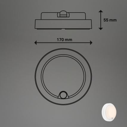 Brilo - LED Nabíjecí venkovní nástěnné svítidlo se senzorem LED/4W/5V 4400 mAh IP44 bílá