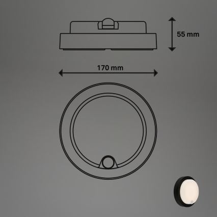 Brilo - LED Nabíjecí venkovní nástěnné svítidlo se senzorem LED/4W/5V 4400 mAh IP44 černá
