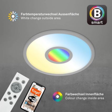 Brilo - LED RGB Stmívatelné stropní svítidlo CENTRO LED/24W/230V 2700-6500K Wi-Fi Tuya + dálkové ovládání