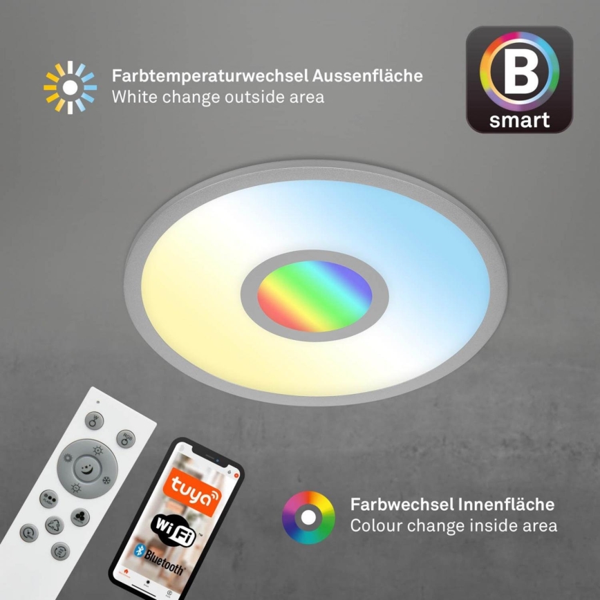 Brilo - LED RGB Stmívatelné stropní svítidlo CENTRO LED/24W/230V 2700-6500K Wi-Fi Tuya + dálkové ovládání