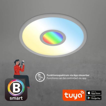 Brilo - LED RGB Stmívatelné stropní svítidlo CENTRO LED/24W/230V 2700-6500K Wi-Fi Tuya + dálkové ovládání