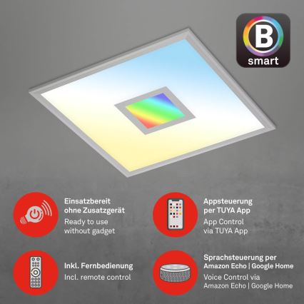 Brilo - LED RGB Stmívatelné stropní svítidlo CENTRO LED/24W/230V 2700-6500K Wi-Fi Tuya + dálkové ovládání