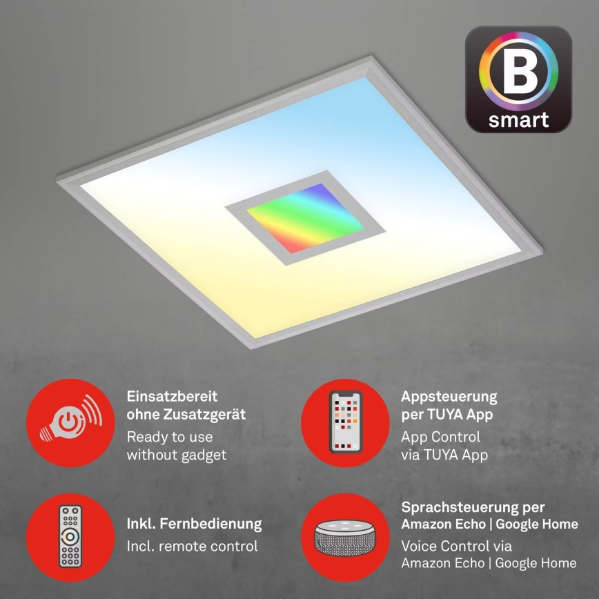 Brilo - LED RGB Stmívatelné stropní svítidlo CENTRO LED/24W/230V 2700-6500K Wi-Fi Tuya + dálkové ovládání
