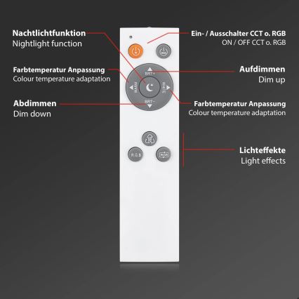 Brilo - LED RGB Stmívatelné stropní svítidlo LED/40W/230V 3000-6500K + dálkové ovládání