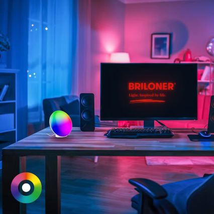 Brilo - LED RGBIC Stmívatelná nabíjecí stolní lampa TARA LED/6W/5V 3000-6500K Wi-Fi Tuya + dálkové ovládání