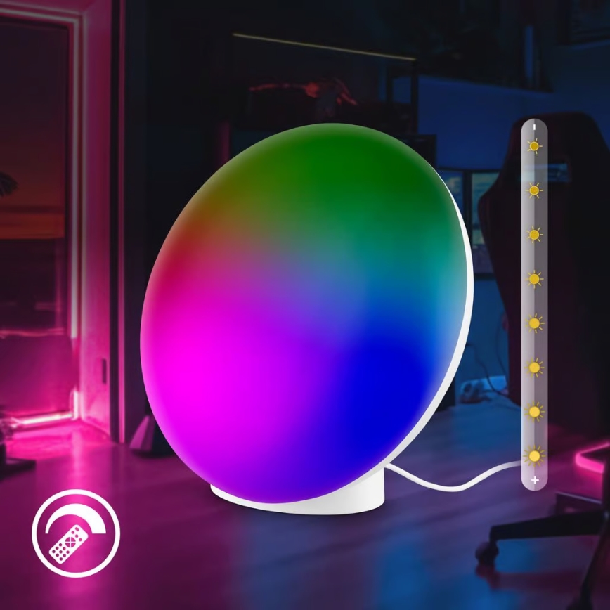 Brilo - LED RGBIC Stmívatelná stolní lampa TARA LED/6W/230V 3000-6500K bílá + dálkové ovládání