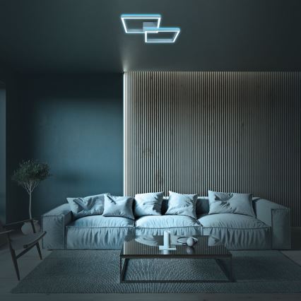 Brilo - LED RGBW Stmívatelný přisazený lustr FRAME 2xLED/17W/230V 2700-6500K + dálkové ovládání