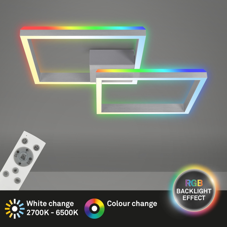 Brilo - LED RGBW Stmívatelný přisazený lustr FRAME 2xLED/17W/230V 2700-6500K + dálkové ovládání