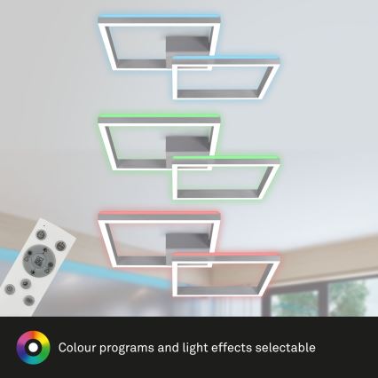Brilo - LED RGBW Stmívatelný přisazený lustr FRAME 2xLED/17W/230V 2700-6500K + dálkové ovládání
