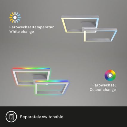 Brilo - LED RGBW Stmívatelný přisazený lustr FRAME 2xLED/17W/230V 2700-6500K + dálkové ovládání