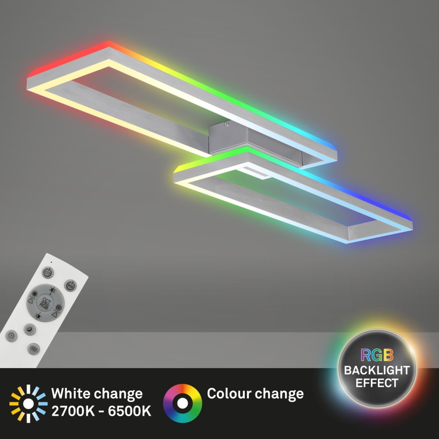 Brilo - LED RGBW Stmívatelný přisazený lustr FRAME 2xLED/21W/230V 2700-6500K + dálkové ovládání