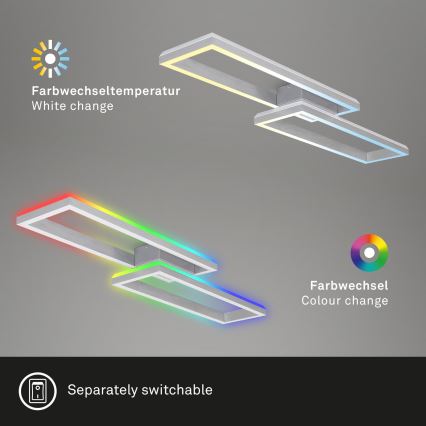 Brilo - LED RGBW Stmívatelný přisazený lustr FRAME 2xLED/21W/230V 2700-6500K + dálkové ovládání