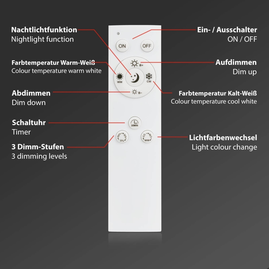 Brilo - LED Stmévatelné stropní svítidlo FRAME LED/50W/230V 2700-6500K 72,4x72,4cm černá Wi-Fi Tuya + dálkové ovládání