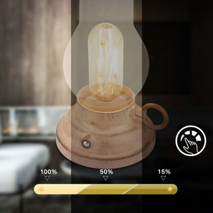 Brilo - LED Stmívatelná venkovní nabíjecí stolní lampa KANEA LED/1,5W/5V IP44 1200 mAh béžová