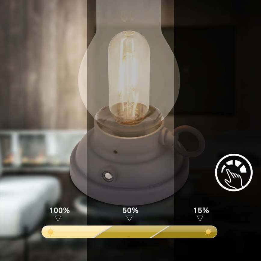 Brilo - LED Stmívatelná venkovní nabíjecí stolní lampa KANEA LED/1,5W/5V IP44 1200 mAh antracit