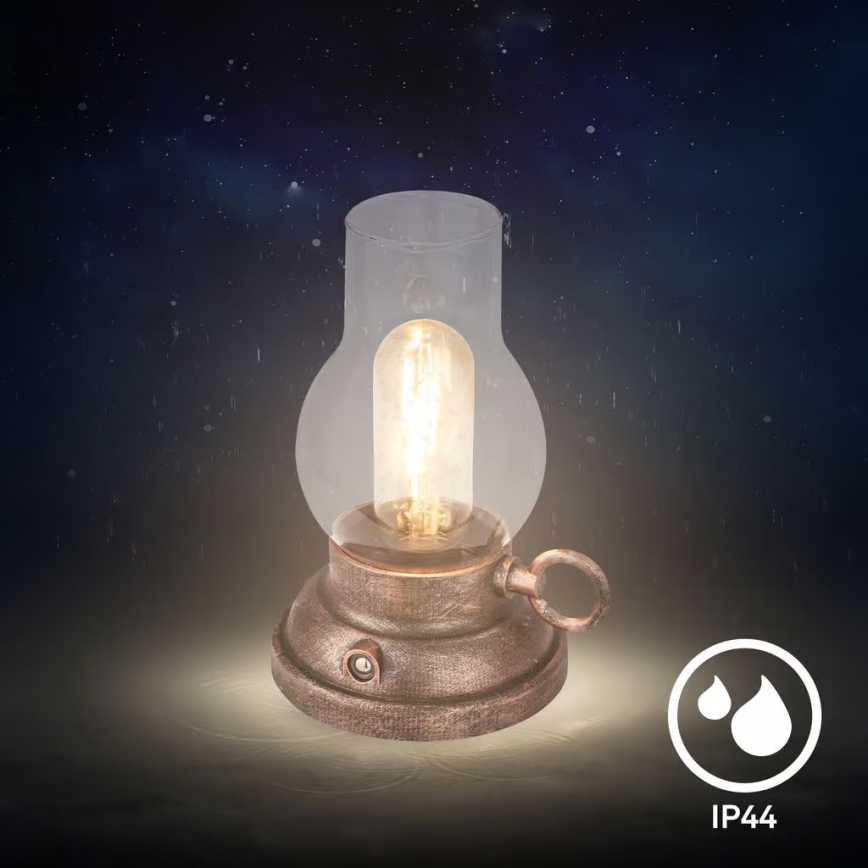 Brilo - LED Stmívatelná venkovní nabíjecí stolní lampa KANEA LED/1,5W/5V IP44 1200 mAh bronzová