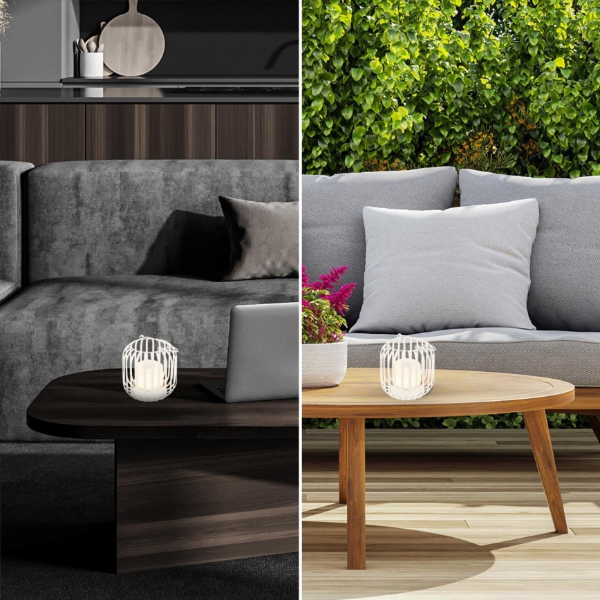 Brilo - LED Stmívatelná nabíjecí venkovní stolní lampa LED/2W/5V IP44 bílá